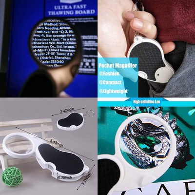 Magnifying Glass with Light Key Ring