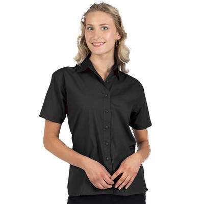 Ladies' Superblend™ Short Sleeve Poplin Shirt