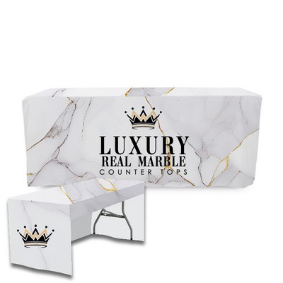 6' PolyKnit™ 3 Sided Fitted Table Cover w/Full Cloth Dye Sublimation