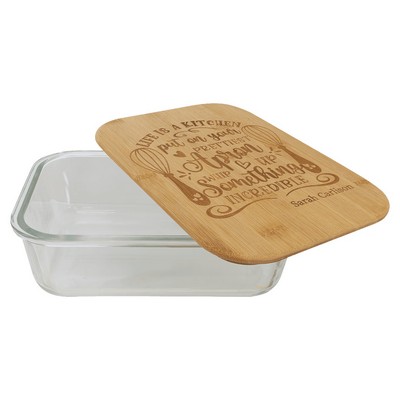 Rectangle Glass Container with Bamboo Lid