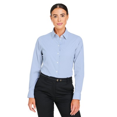 Devon and Jones® Women's CrownLux Performance® Microstripe Long Sleeve Dress Shirt