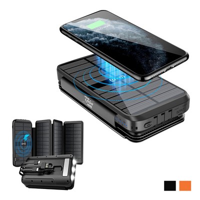 Solar Power Bank 20000mAh w/LED Flashlight