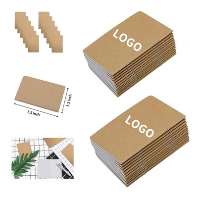 5.5" x 3.5" 32 Sheets 64 Blank Pages Brown Cover Pocket Notebook