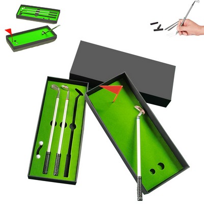 Mini Desktop Golf Ball Pen Gift Set