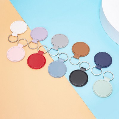 PU Leather Round Shape Key Rings