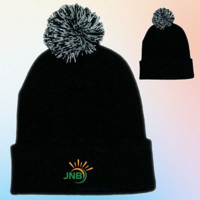 Cozy Cuffed Beanie with Pom