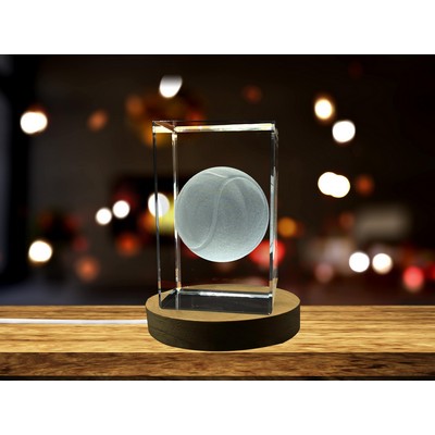 Tennis Ball 3D Engraved Crystal Illuminated Keepsake