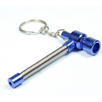 Portable Metal Smoke Pipe Creative Keychain Pipe Herb Tobacco Pipes Smoking Spring Pipe