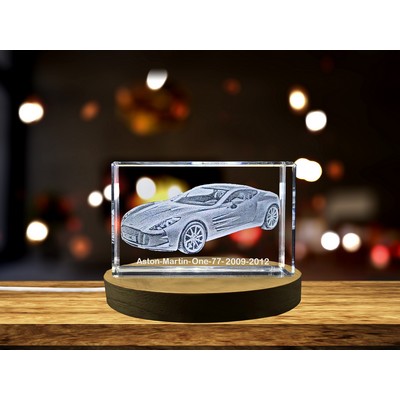 Aston Martin 1-77 3D Engraved Crystal Trophy Award for Car Collectors