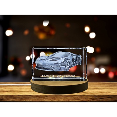 Ford GT (2017-2023) 3D Engraved Crystal Trophy Award - Iconic American Muscle Car