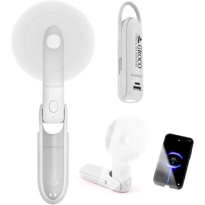 Multi-Handheld Mini Fan, 3" 1 Hand Fan, USB Rechargeable Pocket Fan with Power Bank Flashlight