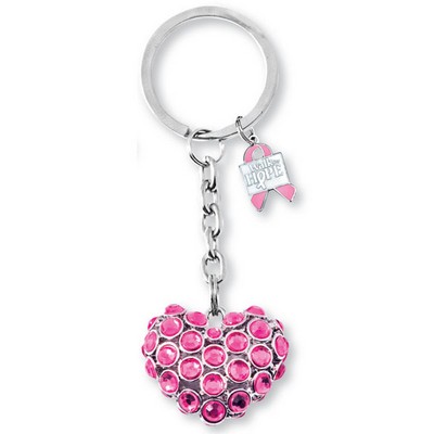 3D Bling Heart Key Tag (2" x 1 3/8")