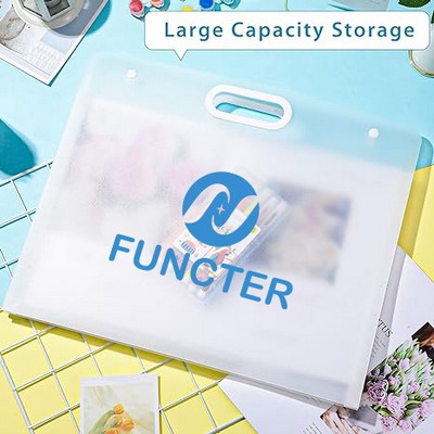 Waterproof Art Portfolio Folder A2 Art Storage Case W/ Handle for Drawing Sketch Photography Poster
