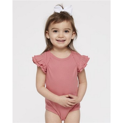 Rabbit Skins Infant Flutter Sleeve Baby Rib Bodysuit