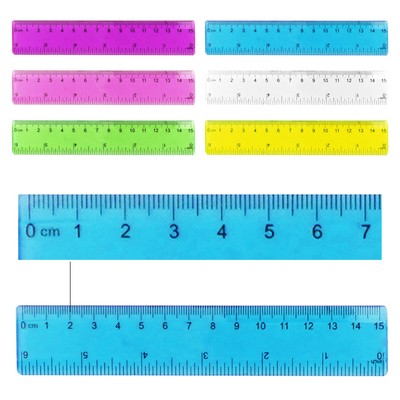 6-Inch Colored Transparent Ruler