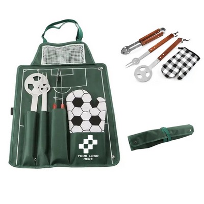 Football Apron BBQ Tool Set