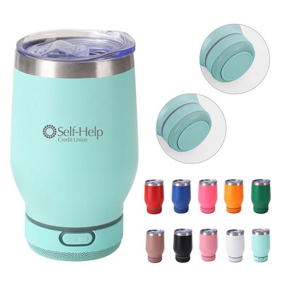 12oz Stainless Steel Tumbler with Built-in Wireless Speaker