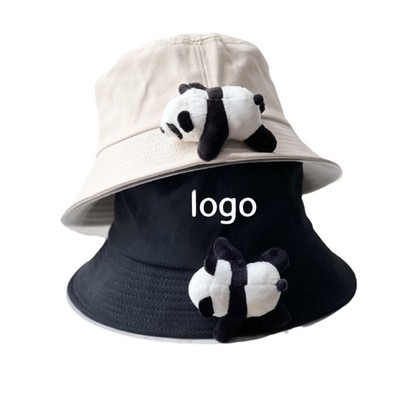 Panda Pendant Basin Cap Bucket Hat For Travel And Fishing