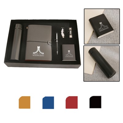5Pcs Gift Set: Tumbler, A5 Notebook, Ballpoint Pen, USB Flash Drive and Power Bank