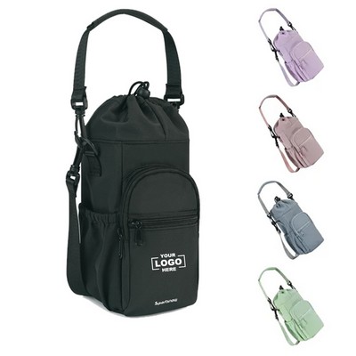 Insulated Water Bottle Carrier with Pockets