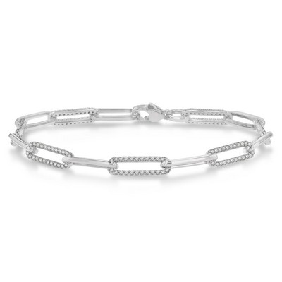 Jilco Inc Diamond Paperclip Bracelet