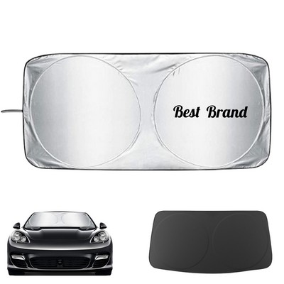 Foldable Car Windshield Sunshade With Pouch