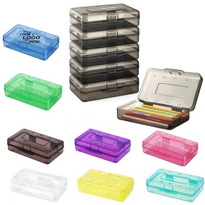 Clear Large Plastic Pencil Case with Lid