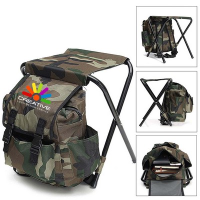 Foldable Camping Chair Stool With Cooler Bag
