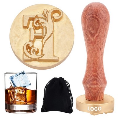 Vintage Brass Ice Cube Stamp with Personalized Logo