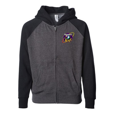 Independent Trading Co.® Toddler Lightweight Blend Raglan Zip Hood