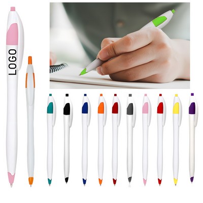 Classic Retractable Colorful Click Action Ballpoint Pen w/Pocket Clip