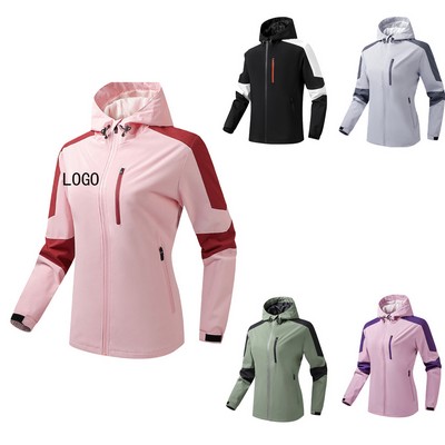 Outdoor Parent Child Windproof and Waterproof Soft Shell Hooded Jacket