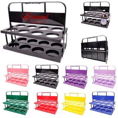 Plastic Foldable 8-Bottle Wine Rack W/ Round Base