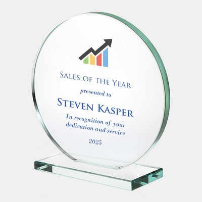 Color Imprinted Jade Circle with Base (M)