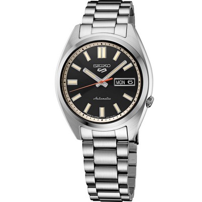 Seiko Watch 5 Sports Midsize Ss Automatic Black Dial