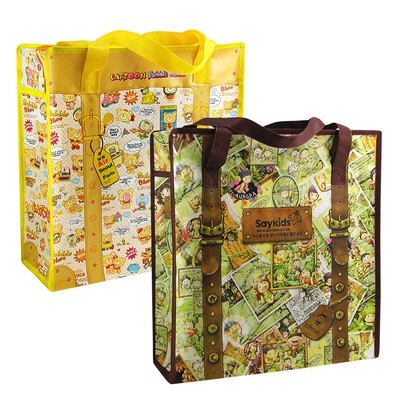 Full-Color Laminated Non-Woven Zipper Custom Tote Bag (14"x15"x5")