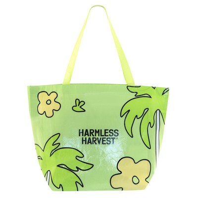 145g Full-Color Laminated RPET Boat Style Custom Shopping Bag (20"x14"x8")