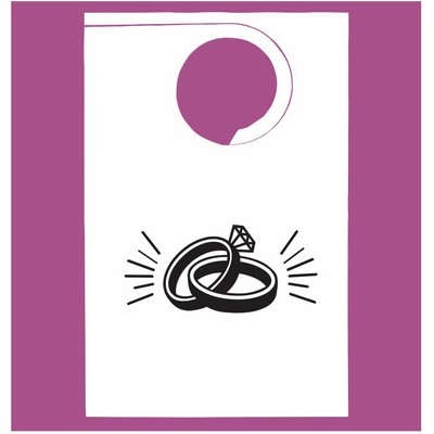 Stock "Wedding Rings" Design Poly Backed Paper Bibs w/Ties Minimum 25 bibs