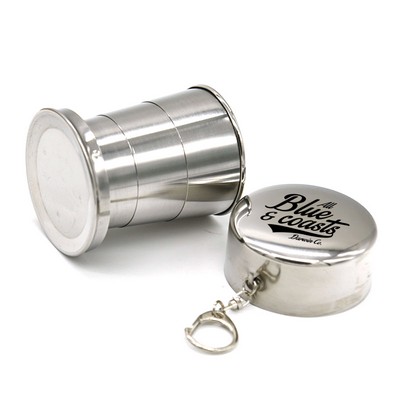 2oz Stainless Steel Collapsible Cup with Keyring