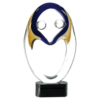 14" Together Art Glass on Black Base