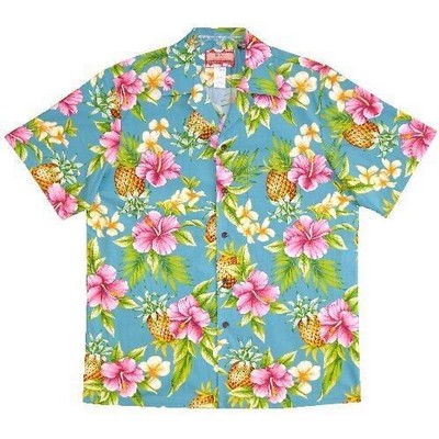 Hawaiian Shirt (DEEP INVENTORY)- 100% Cotton Poplin Tropical Print w/ Coconut Buttons (S-4XL)