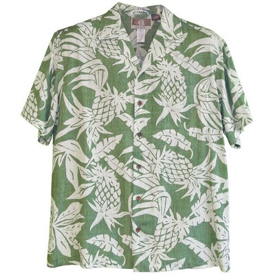 Hawaiian Shirt (DEEP INVENTORY) - 100% Silky Rayon Tropical Print w/ Genuine Coconut Buttons (S-3XL)
