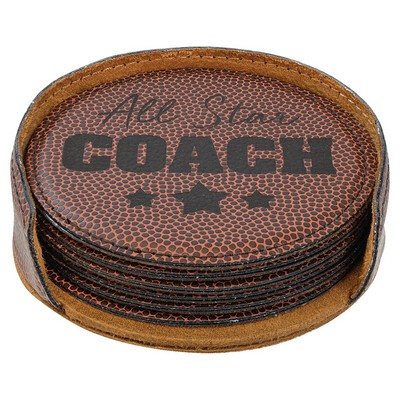 Leatherette 6 Coaster Set