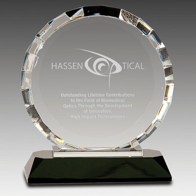 Crystal Round w/Rectangle Facets on Base