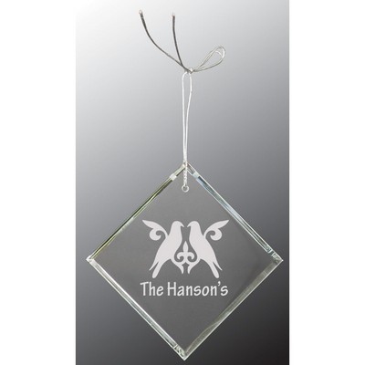 Crystal Ornament with Silver Loop