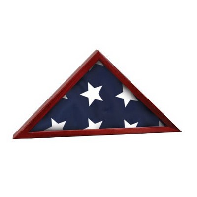 Rosewood Finish Flag Display Case