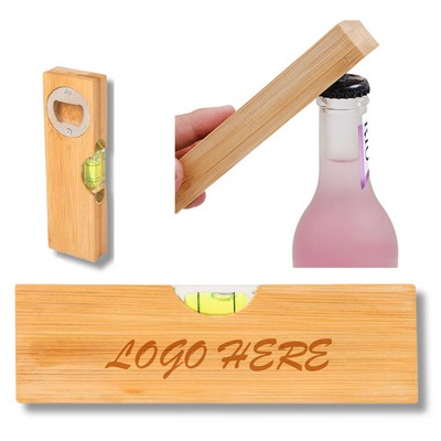 Bamboo Level With Bottle Opener
