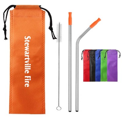 Stainless Steel Straw Drinking Set