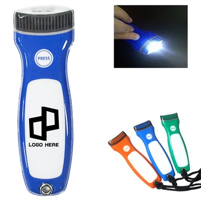 Pvc Led Flashlight W/ Wrist Cord