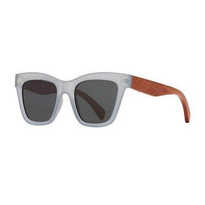 Amaya Matte Gray & Walnut Wood Polarized Sunglasses